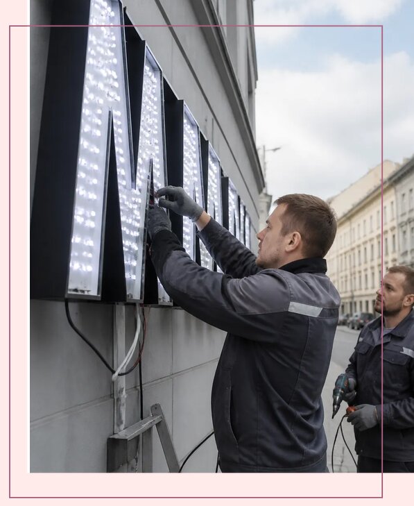 Изготовление и монтаж светодиодных LED вывесок в Сафонове