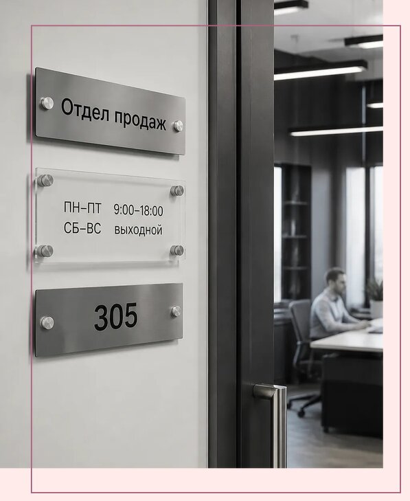 Офисные таблички на дверь в Сафонове по цене от 5022 р. | Аванза-Сфн